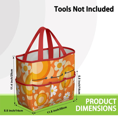 Flower Power Orange Groovy Mod Garden Tool Bag