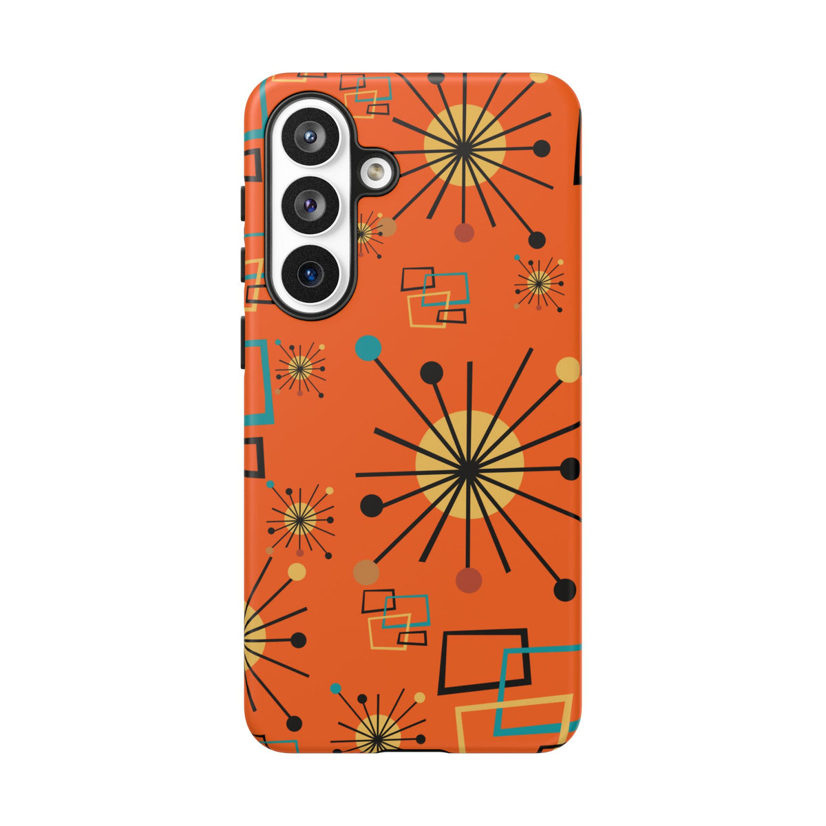 Mid Century Modern Sinatra Orange, Starburst, Geometric Funky Fun Tough Phone Case