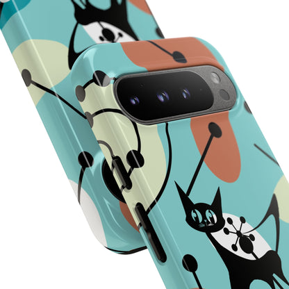 Atomic Kittie, Mid Century Modern Geometric Amoeba Retro Smart PhoneTough Phone