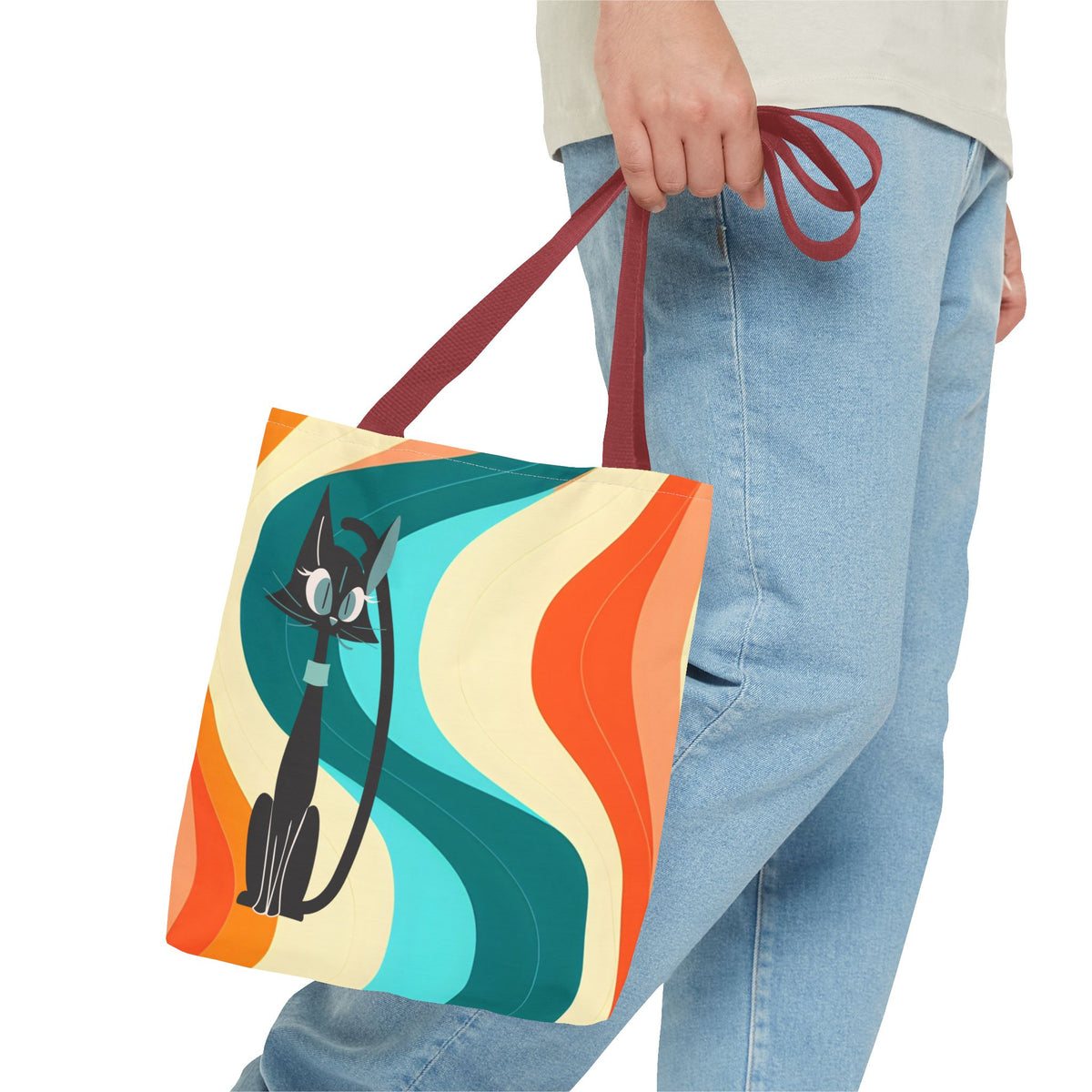 Atomic Cat Mid Mod Groovy Tote Bag - Mid Century Modern Gal