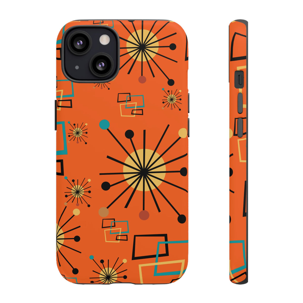 Mid Century Modern Sinatra Orange, Starburst, Geometric Funky Fun Tough Phone Case - Mid Century Modern Gal