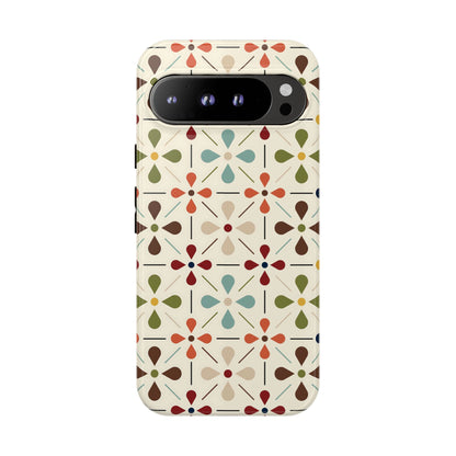 Scandinavian Flower, Mid Modern Danish Design Tough Phone Case