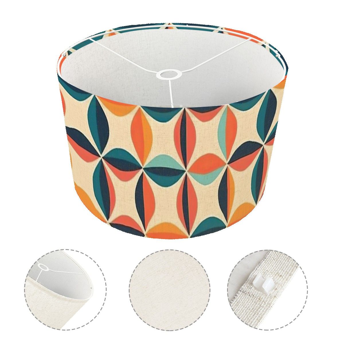 Mid Century Modern Geometric Groovy Lamp Shade ONLY - For Tripod Floor Lamps Only - Mid Century Modern Gal