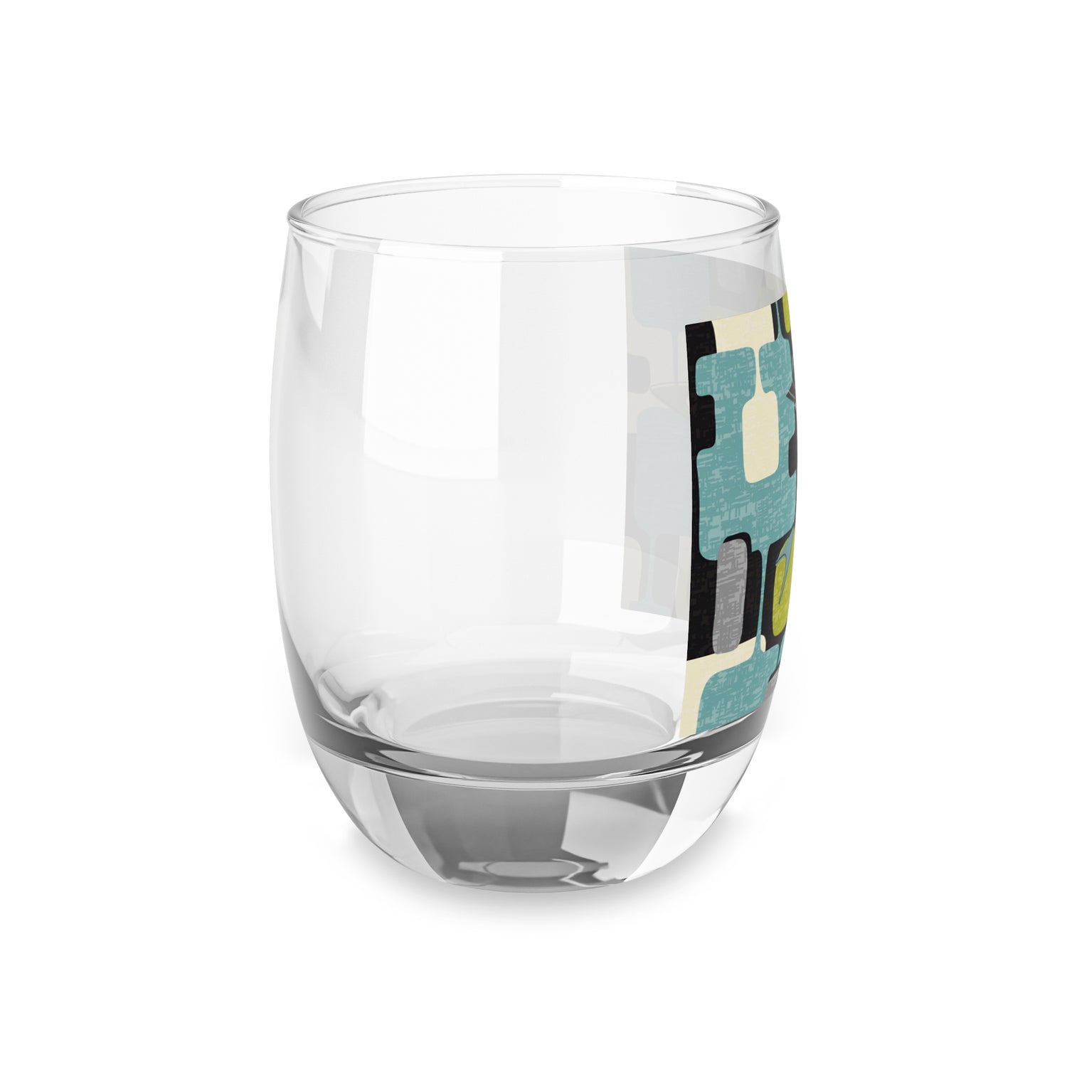 Atomic Cat Bar Glass, Mid Century Modern Barware With Geometric Designed 6 oz. Whiskey Glass