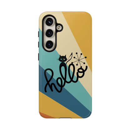 Atomic Groovy Cat, Retro, Kitschy, Hello Starburst, Mid Mod Smart Phone Tough Phone Cases