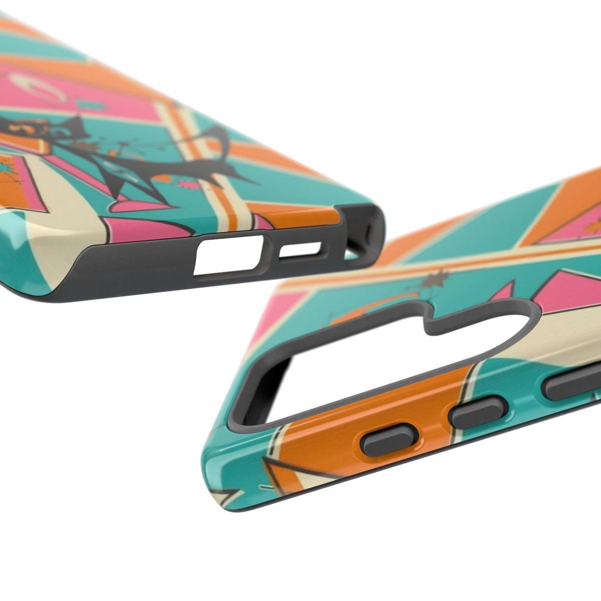 Atomic Cat Mid Mod Retro Cat Phone Case - Tough Cases for Stylish Cat Lovers