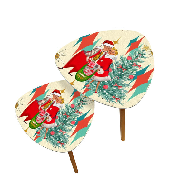 Mid Century Modern Kitschy 50s Christmas Holiday Nesting Tables