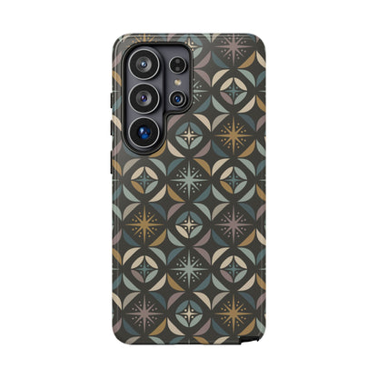 Mid Century Modern Elegant Gray Geometric Starburst Tough Phone Case