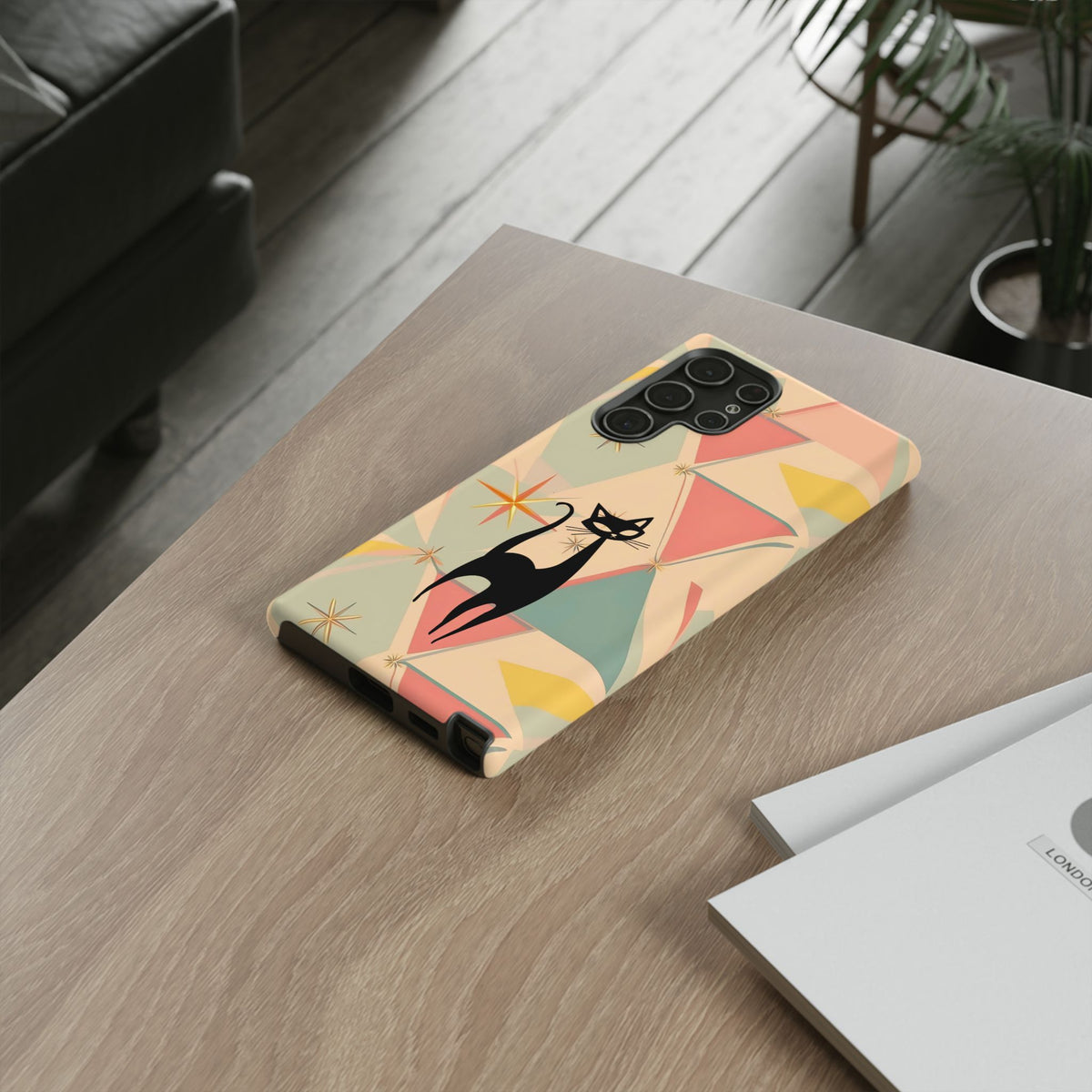 Atomic Cat Mid Mod Retro Cat Phone Case | Tough Cases with Vintage Vibe | Ideal for Cat Lovers