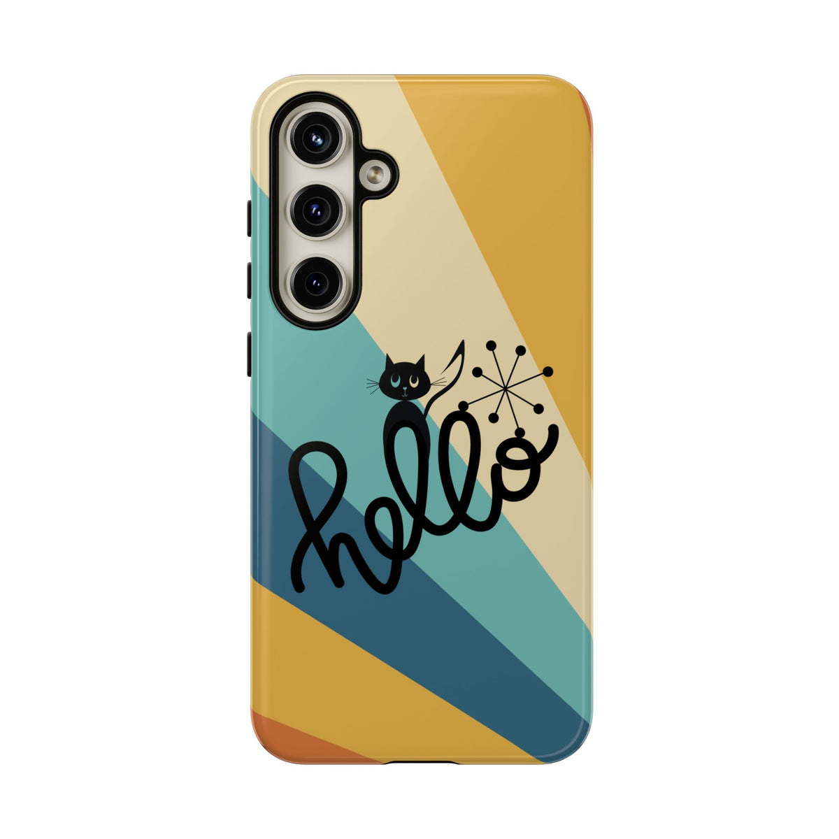 Atomic Groovy Cat, Retro, Kitschy, Hello Starburst, Mid Mod Smart Phone Tough Phone Cases