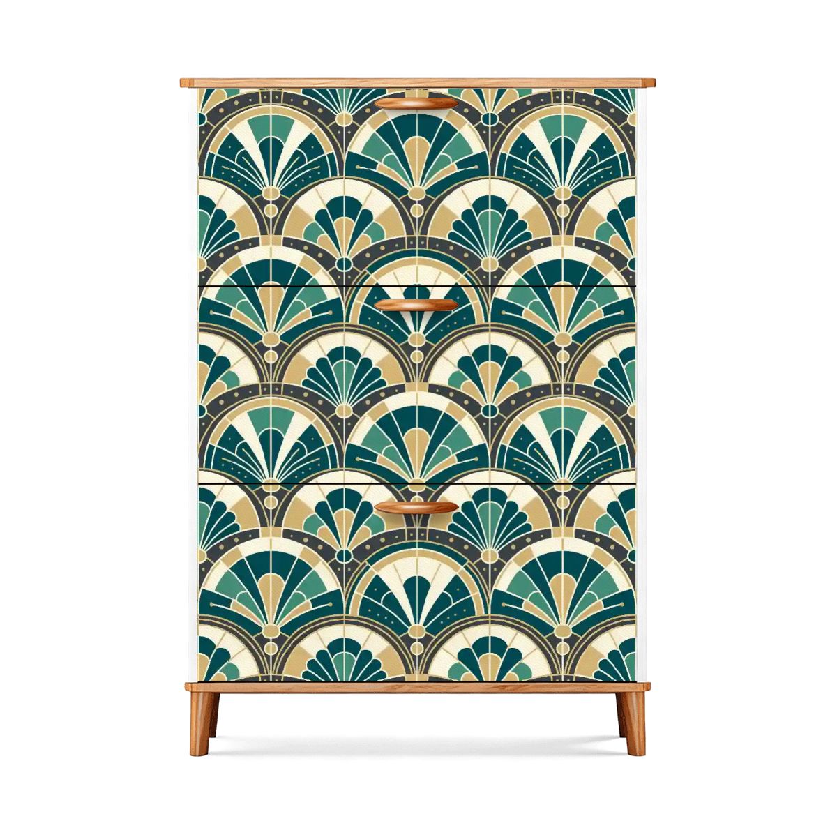 Art Deco Peacock Inspired Shoe Cabinet