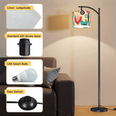 Mid Mod Floral Retro Scandinavian Modern Arc Floor Lamp - Mid Century Modern Gal