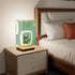 Atomic Space Cat Teal Green Mid Century Modern Square Table Lamp - Mid Century Modern Gal