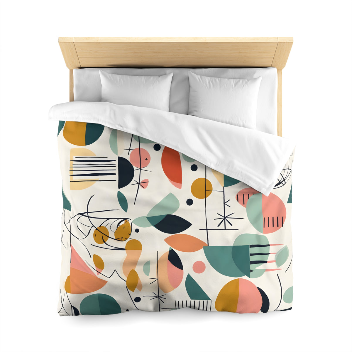 Mid Century Modernist Abstract Designed, Geometric Retro MCM Colorful Funky  Duvet Cover - Mid Century Modern Gal