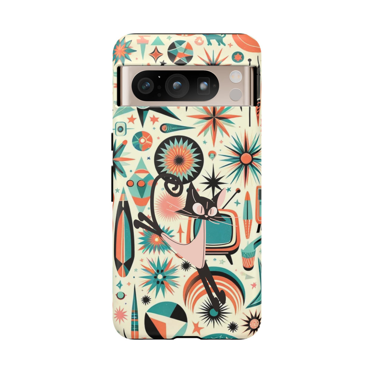 Atomic Kitty Boomerang Space Kitty Mid Century Modern Samsung, Smart Phone, Tough Cases