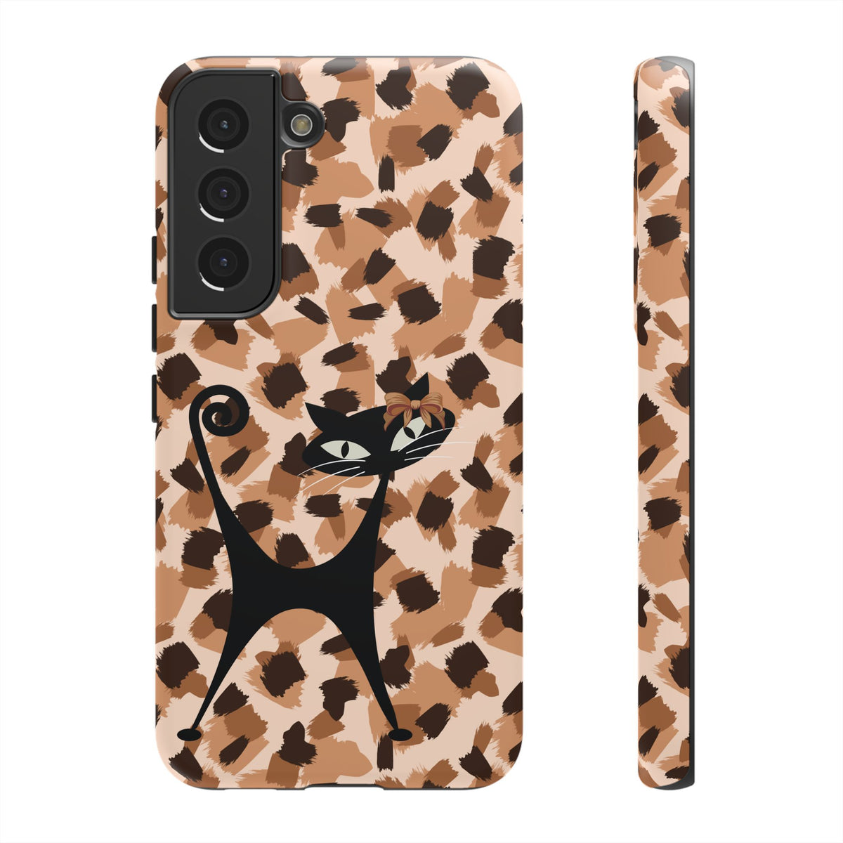 Mid Century Modern Atomic Cat, Animal Print Kitschy Trendy Smart Phone Tough Cases - Mid Century Modern Gal