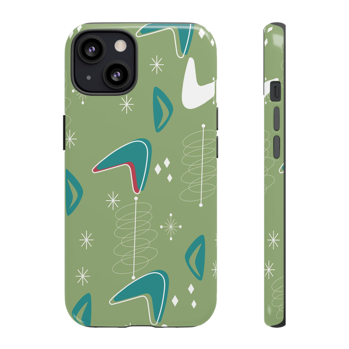 Mid Century Modern Atomic Boomerang, 50s Space Age Tough Phone Case