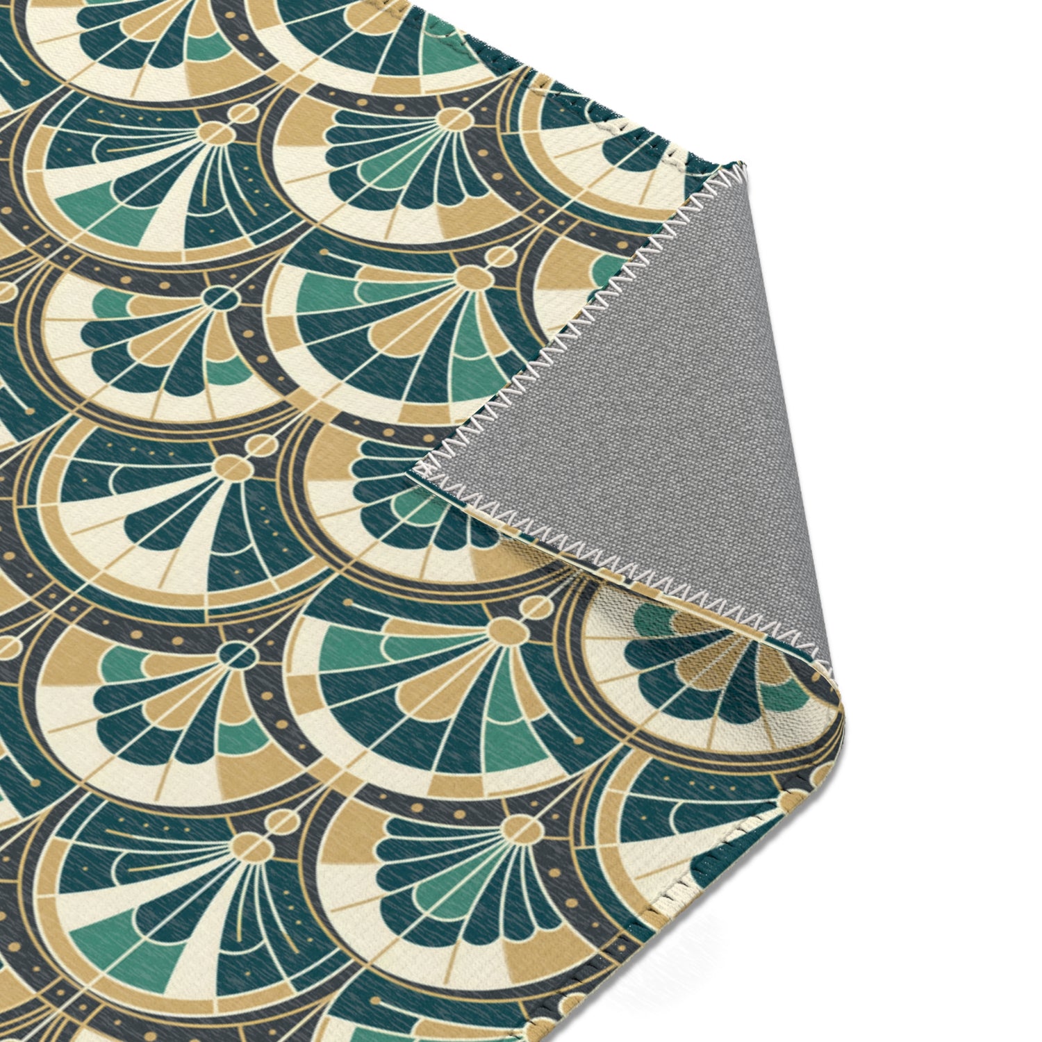 Art Deco Peacock Inspired Area Rug