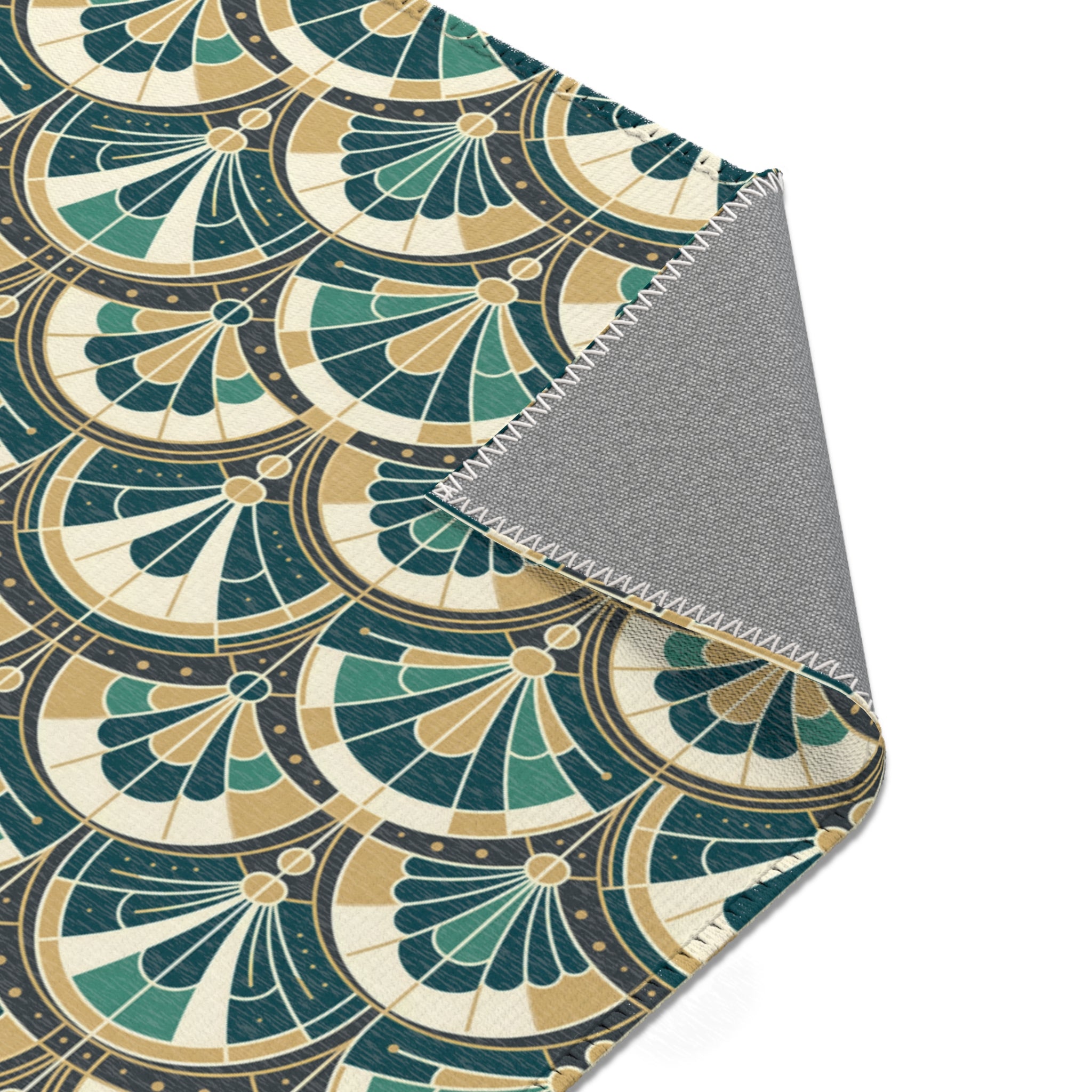 Art Deco Peacock Inspired Area Rug