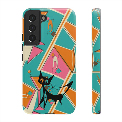 Atomic Cat Mid Mod Retro Cat Phone Case - Tough Cases for Stylish Cat Lovers
