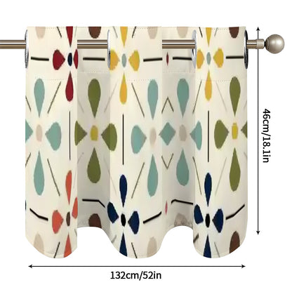 Scandinavian Mid Modern Danish Floral Valance Curtains - Mid Century Modern Gal