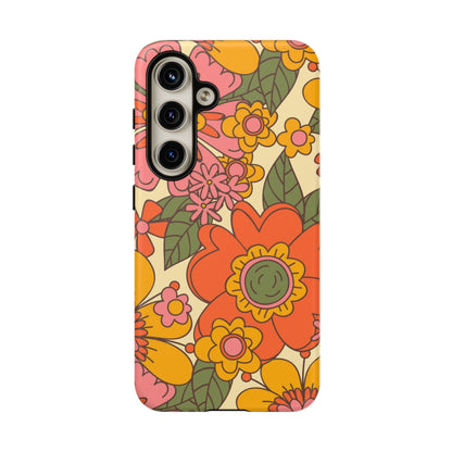 Groovy Retro Flower Power Vintage Inspired Pattern Smart Phones Tough Phone Cases