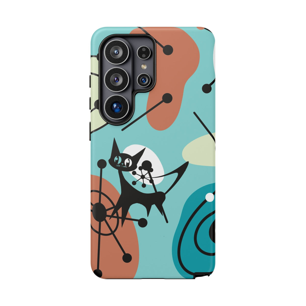 Atomic Kittie, Mid Century Modern Geometric Amoeba Retro Smart PhoneTough Phone