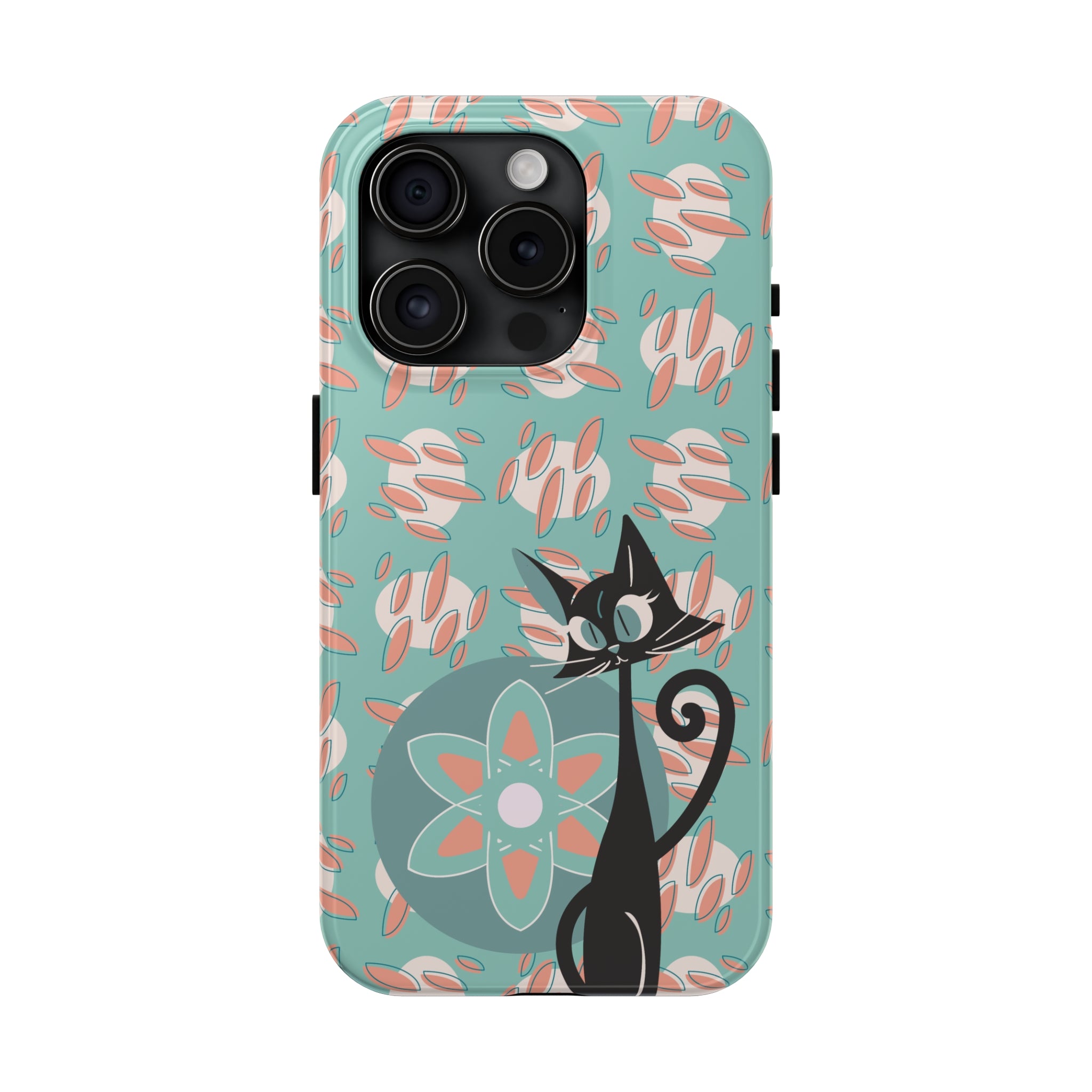 Atomic Cat, Mid Century Modern Funky Fun Smart Phone Tough Phone Cases