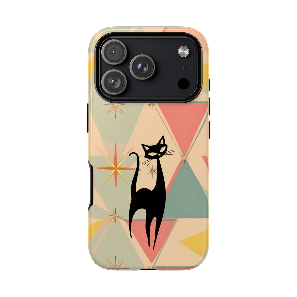 Atomic Cat Mid Mod Retro Cat Phone Case | Tough Cases with Vintage Vibe | Ideal for Cat Lovers
