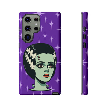 Bride of Frankenstein Retro Mid Mod Horror Buff Purple Halloween Tough Phone Case - Mid Century Modern Gal