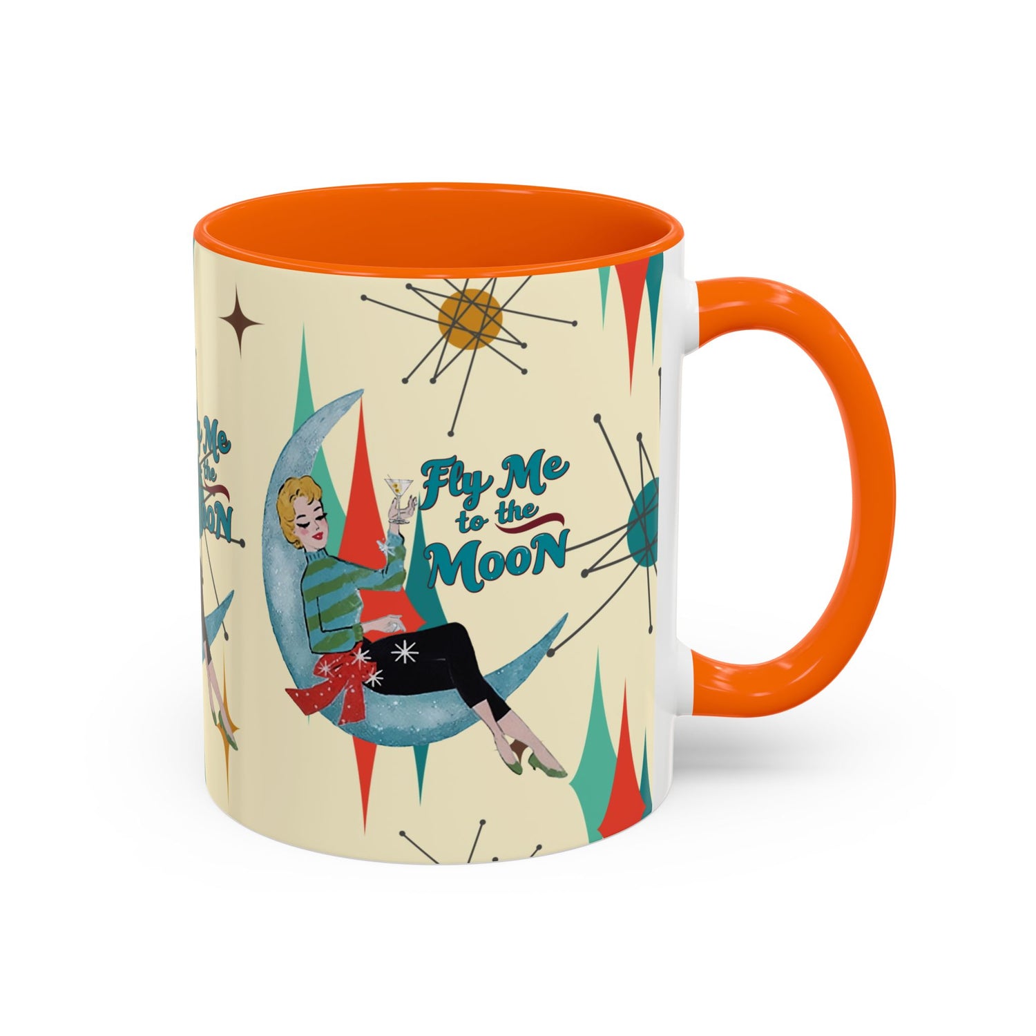Mid Century Modern Retro Christmas Mug,  &