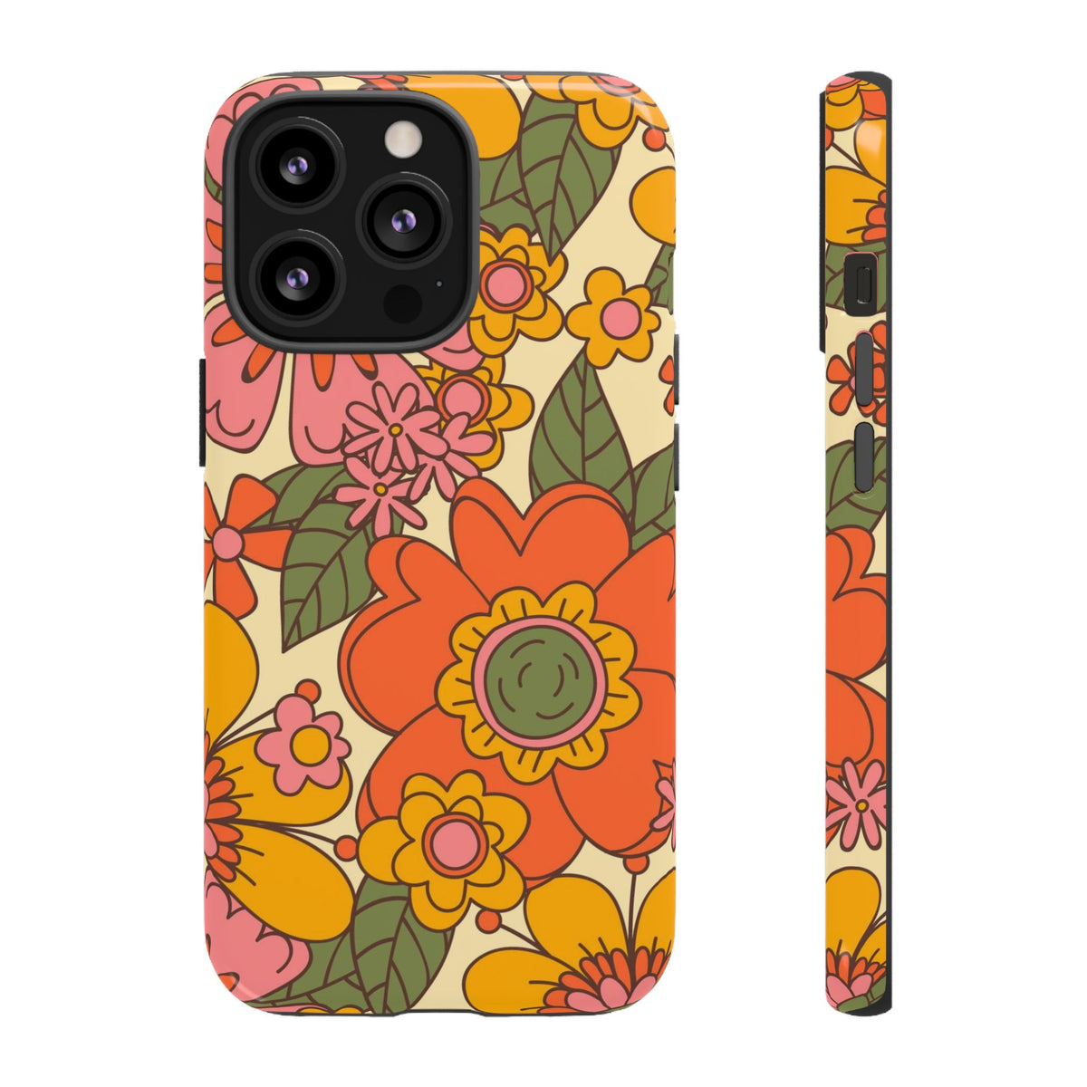 Groovy Retro Flower Power Vintage Inspired Pattern Smart Phones Tough Phone Cases