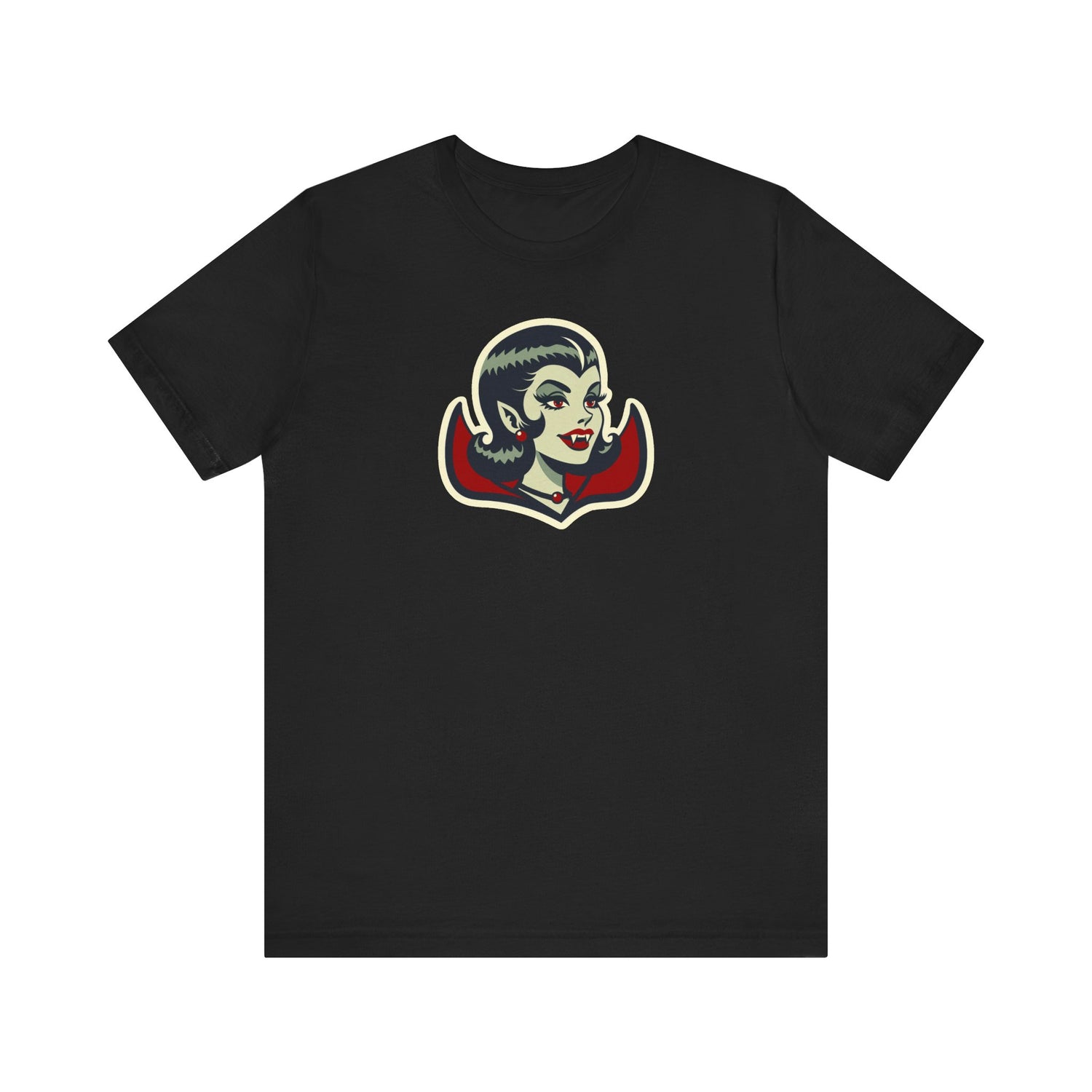 Vampire Dracula Girl Halloween Goth Horror Buff MCM Unisex T-Shirt - Mid Century Modern Gal