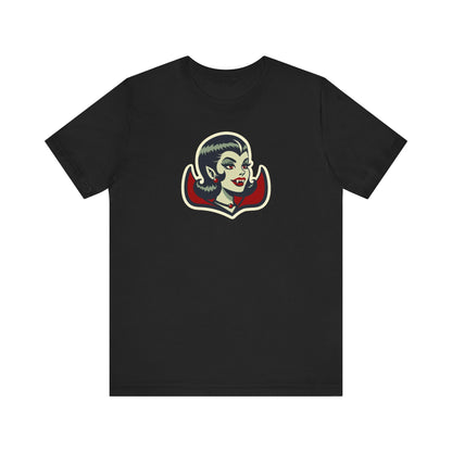 Vampire Dracula Girl Halloween Goth Horror Buff MCM Unisex T-Shirt - Mid Century Modern Gal