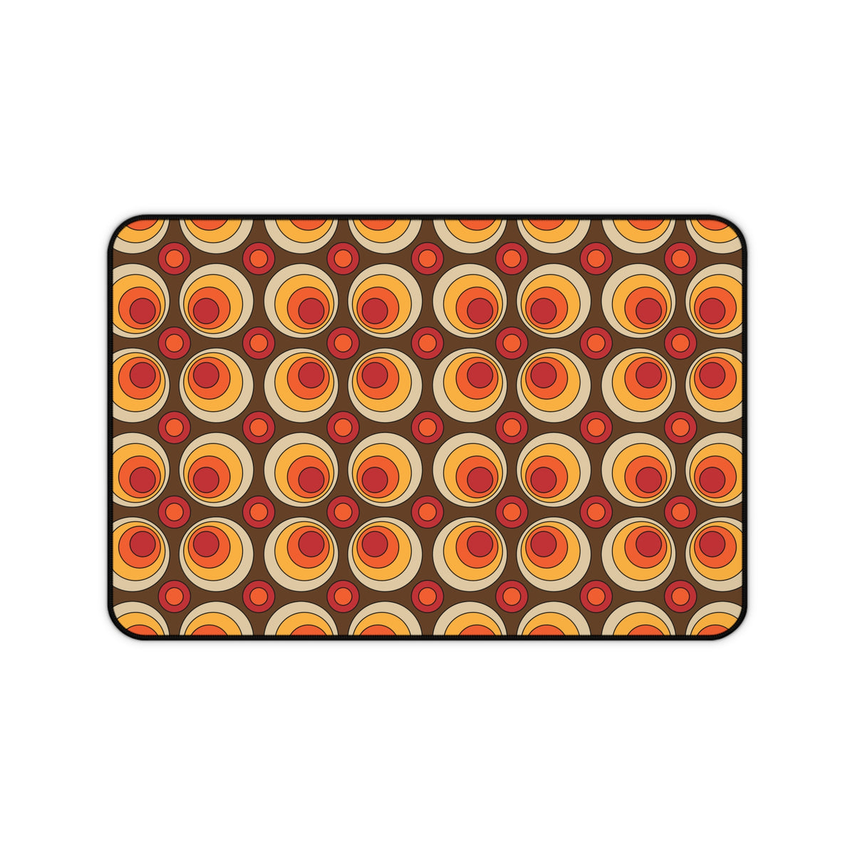 Retro Groovy Orbs Desk Mat – Stylish Workspace Decor for Home or Office - Mid Century Modern Gal