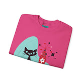 Atomic Cat Holiday Festive Kitschy Mid Mod Unisex Heavy Blend™ Crewneck Sweatshirt - Mid Century Modern Gal