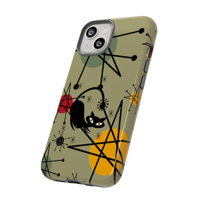 Mid Century Modern Atomic Cat, Retro Chic Groovy Mod Samsung, Smart Phone Tough Cases