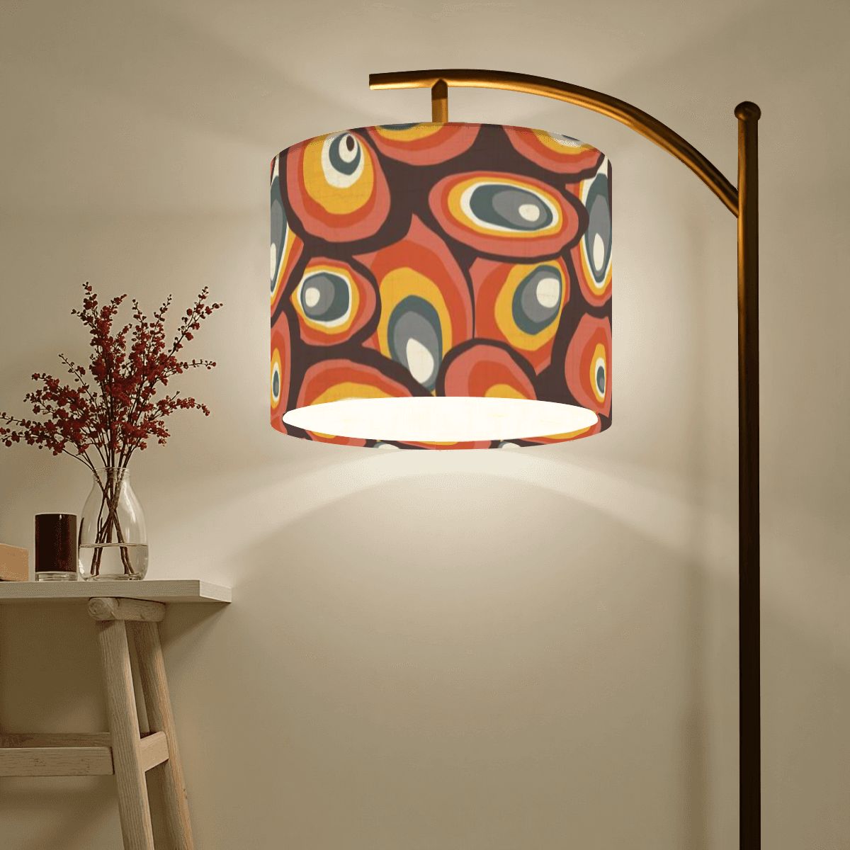 90s vintage lamp ミッドセンチュリー ヴィンテージ レトロ Mid Century Modern Maximalist Retro Brown Golden Yellow Retro Arc