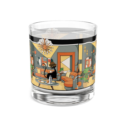 Mid Century Modern Barware Cool Cat Dude Bourbon Whiskey Glassware - Mid Century Modern Gal