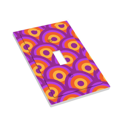 Modern Groovy Retro Orange, Purple Modern Switch Cover 1-Gang 1 Toggle