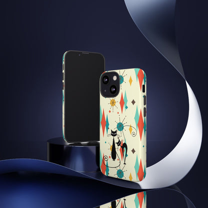 Atomic Kitty Cat, Mid Mod Franciscan Pattern, Kitsch Tough Phone Cases