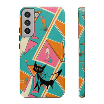 Atomic Cat Mid Mod Retro Cat Phone Case - Tough Cases for Stylish Cat Lovers