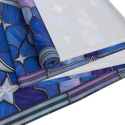 Halloween Stained Glass Style Night Sky Moon Stars Clouds Table Runner - Mid Century Modern Gal