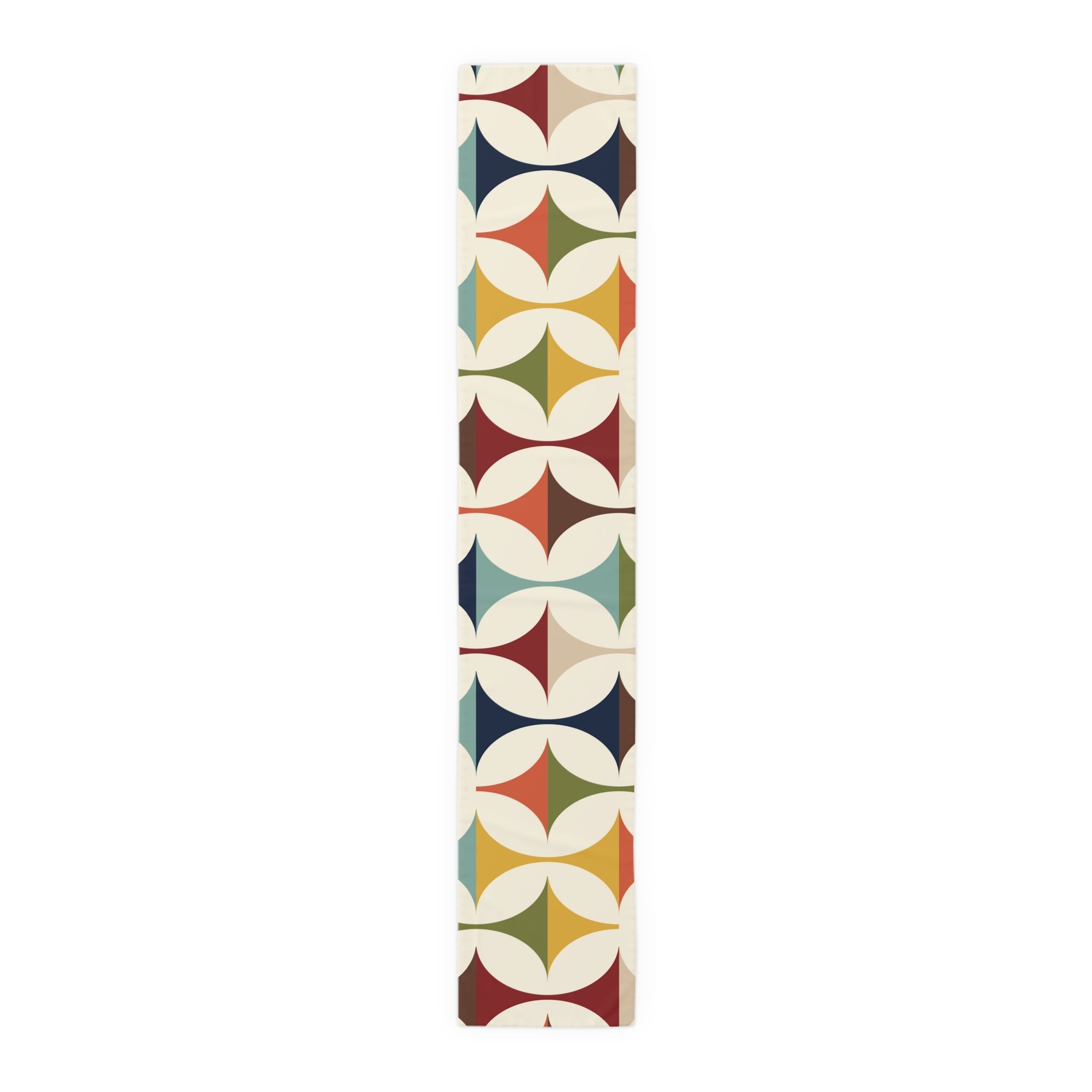 Mid Century Modern Table Runner, Retro Scandinavian Modern Danish Geometric Design, Green, Brown, Beige, Yellow, Teal, MCM - Mid Century Modern Gal