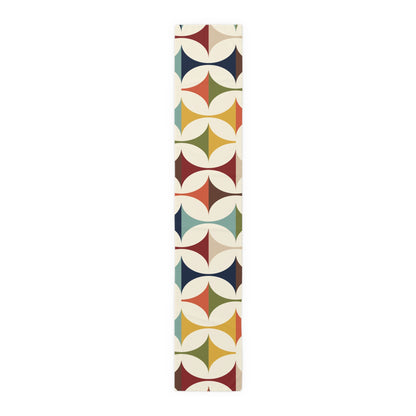 Mid Century Modern Table Runner, Retro Scandinavian Modern Danish Geometric Design, Green, Brown, Beige, Yellow, Teal, MCM - Mid Century Modern Gal