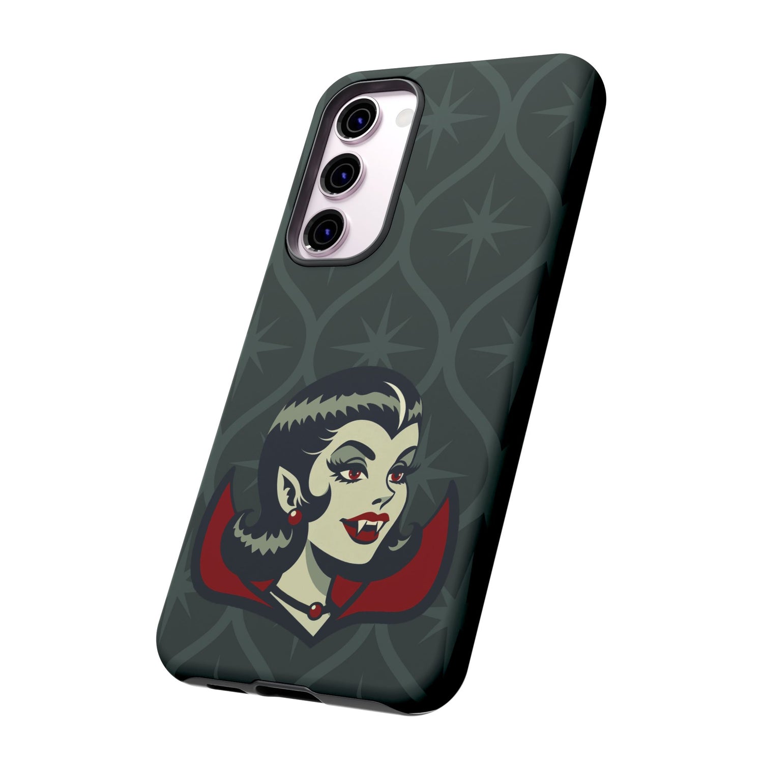 Vampire Dracula Girl Halloween Goth Horror Buff MCM Green Tough Phone Case