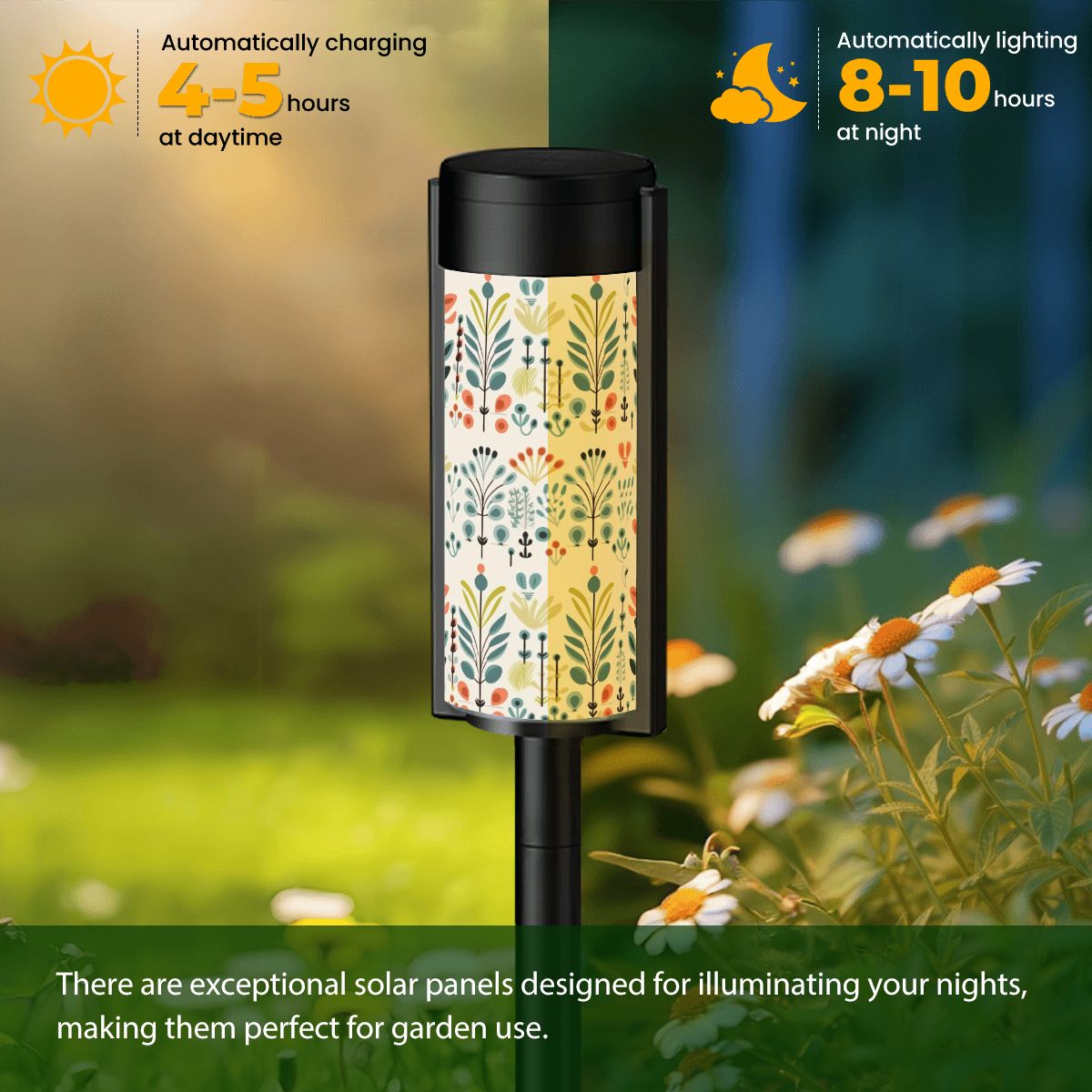 Scandinavian Flower Modern Danish Mid Century Modern Retro Outdoor Solar Lights - Mid Century Modern Gal