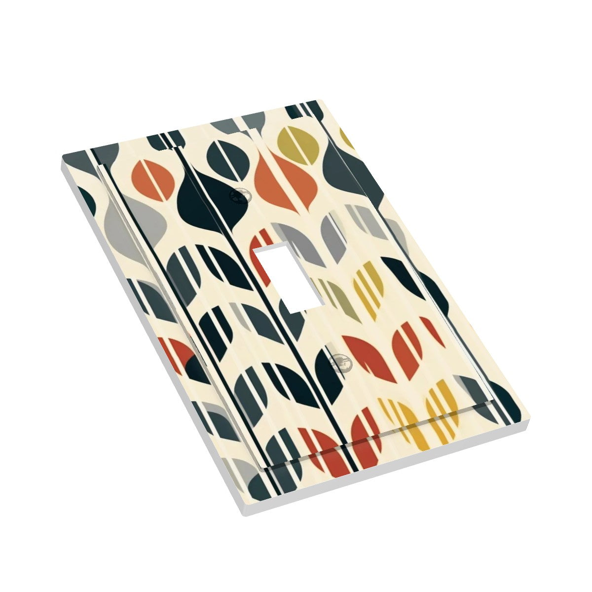 Mid Century Modern Scandinavian Flower Modern Danish  Switch Cover 1-Gang 1 Toggle - Mid Century Modern Gal