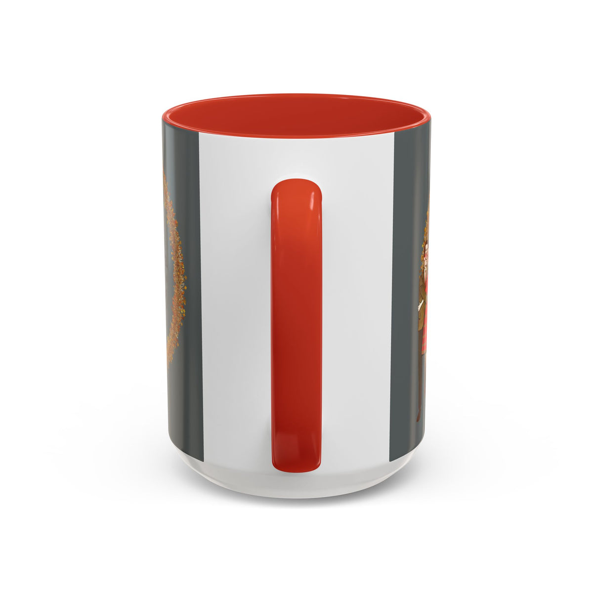 Vintage 50s kitschy Christmas mug featuring playful holiday graphics, perfect for Secret Santa gifts or co-worker cheer.