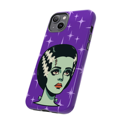 Bride of Frankenstein Retro Mid Mod Horror Buff Purple Halloween Tough Phone Case